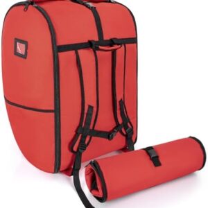 Padded Car Seat Travel Bag Compatible with Doona, Infant Car Seat Travel Bag, Foldable Car Seat Stroller Gate Check Bag for Airplane (Red)