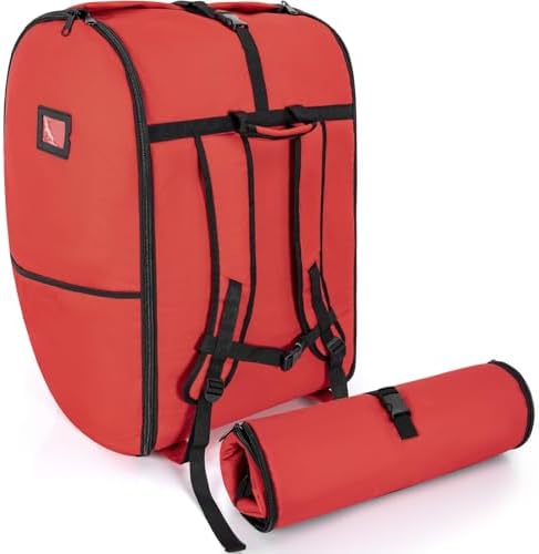 Padded Car Seat Travel Bag Compatible with Doona, Infant Car Seat Travel Bag, Foldable Car Seat Stroller Gate Check Bag for Airplane (Red)