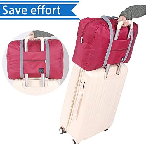 4PCS Foldable Travel Duffel Bag Tote Carry on Luggage Bag Spirit Airlines Personal item Sports Gym Bag Water Resistant Weekender Overnight Bags for Women and Men (Mix Colors) - Image 2