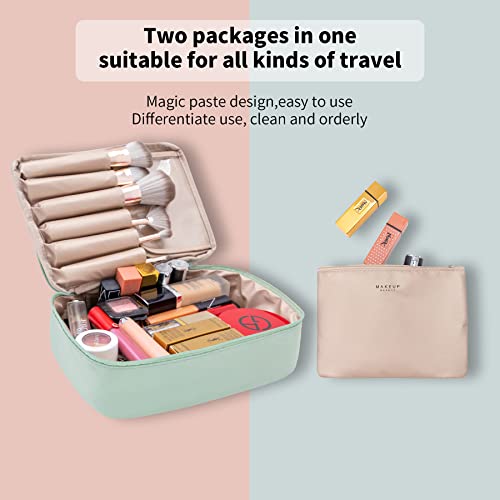 Travel Makeup Bag Cosmetic Bag Makeup Bag Toiletry bag for women and men (Green) - Image 3