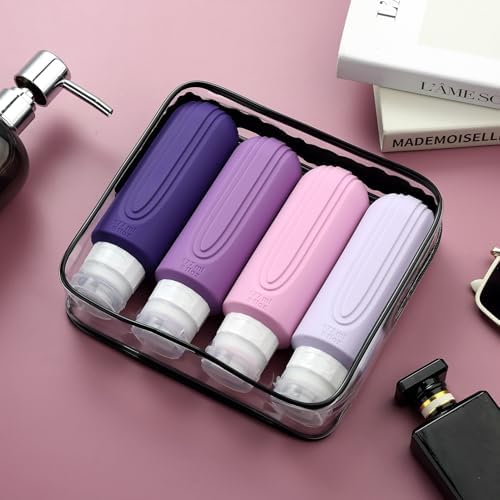 Travel Bottles for Toiletries, Large 6oz Oversize Containers, BPA Free Leak Proof Tubs Refillable Liquid Travel Accessories with Toiletry Bag for Cometic Shampoo and Lotion Soap (4 Pack) - Image 7