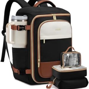 LOVEVOOK 40L Travel Backpack for Women, TSA Approved Carry On Backpack with 3 Packing Cubes, Personal Item Bag Fits 17" Laptop, Water-resistant Travel Carry On Bag for Women