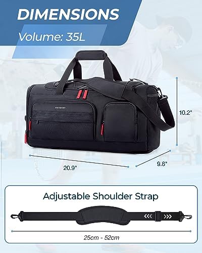 BAGSMART Gym Bag for Women & Men, 35L Sports Travel Duffel Bag with Shoe Laptop Compartment,Anti-Theft Carry On Weekender Bag for Airplane,Workout Overnight Backpack for Travel,Black - Image 7