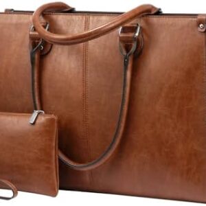 LOVEVOOK Laptop Bag for Women, 15.6 inch Laptop Tote Bag Vintage Work Bags for Women Computer Bag Office Briefcase Handbag