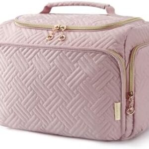 BAGSMART Travel Toiletry Bag, Large Wide-open Travel Bag for Toiletries, Makeup Cosmetic Travel Bag with Handle