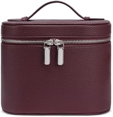 Makeup Bag, Travel Make up Case with Compartments and Handle, Portable Cosmetic Organizer Bags,Toiletry Bag for Women