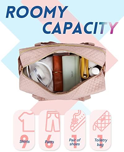 Travel Duffle Bag, BAGSMART 37L Weekender Overnight Bag with Wet Pocket for Women, Large Carry On Bag with Laptop Compartment and Shoes Bag for Travel, Business Trips, Sports(Pink) - Image 4