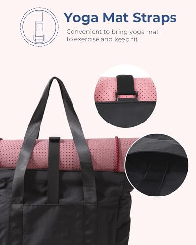 BAGSMART Tote Bag for Women with Zipper, Gym Tote with Compartments, Work Tote Nurse Dance Yoga Bag for Sport, Travel - Image 4