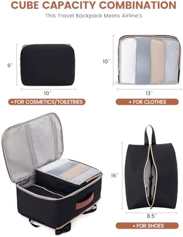 LOVEVOOK Travel Backpack for Women,40L Carry On Backpack for Airplanes,17.3 Inch Laptop Personal Item Travel Bag - Image 5