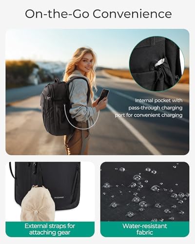 BAGSMART Travel Backpack for Men Women, Carry On Backpack Flight Approved TSA Friendly with USB Charging Hole Lightweight Weekender Bag Casual Daypack 17.3 Inch Laptop Business Work Backpack, Beige - Image 7