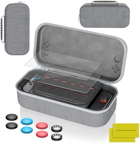 Carrying Case for Nintendo Switch 2 [7.9''] 2025 with 12 Game Card Slots, DUXICEPIN Hard Portable Travel Case Storage Bag Protective Pounch for Nintendo Switch 2 Console and Accessories (Grey)