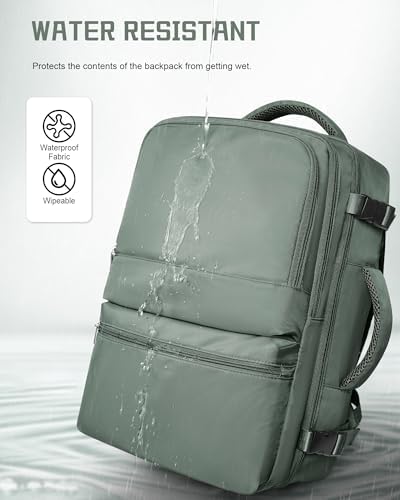 coofay Travel Backpack for Women Men Carry on Backpack for Travel Backpack Carry on Flight Approved Personal Item Travel Bag Carry on Luggage Mochila de Viaje Green - Image 5