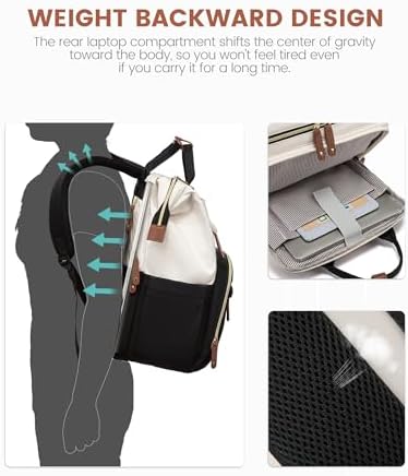 LOVEVOOK Laptop Backpack for Women, 15.6'' Waterproof Nurse Bag Teacher Work Backpack Purse for Women, Travel Computer Backpack for College Office Business Ladies - Image 4