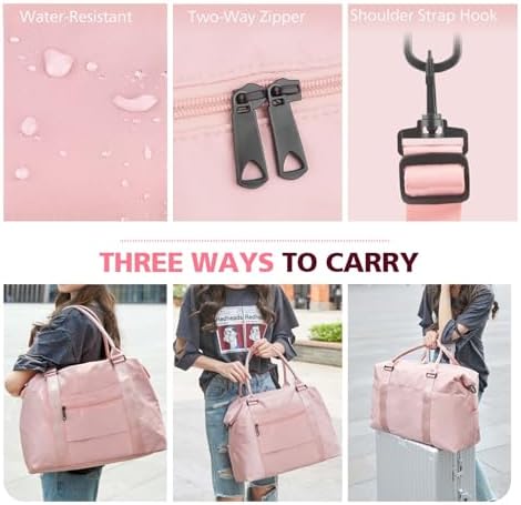 TOPBAG Travel Duffle Bag, Waterproof Weekender Bag Carry On Tote Bags for Women, Duffel Bag Sport Gym Bag for Men, Hospital Bag for Labor and Delivery, Overnight Bag Luggage Bag with Trolley Sleeve - Image 6
