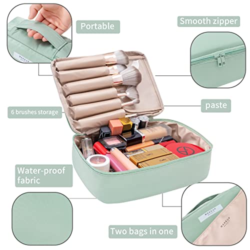 Travel Makeup Bag Cosmetic Bag Makeup Bag Toiletry bag for women and men (Green) - Image 4