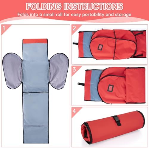 Padded Car Seat Travel Bag Compatible with Doona, Infant Car Seat Travel Bag, Foldable Car Seat Stroller Gate Check Bag for Airplane (Red) - Image 5