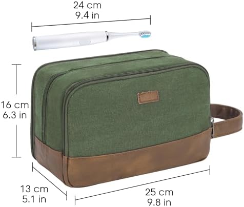 WANDF Travel Toiletry Bag for Men Large Toiletries Shaving Bag Water Resistant Hanging Dopp Kit Travel Accessories Bag for Women Men (Green) - Image 7
