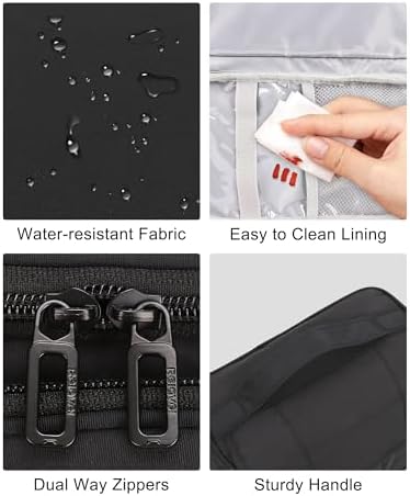 Relavel Toiletry Bag for Men, Hanging Toiletries Bag for Women Water Resistant Dopp Kit Shaving Bag, Travel Essentials Large Capacity Organizer Case for Toiletries Accessories, Black - Image 8