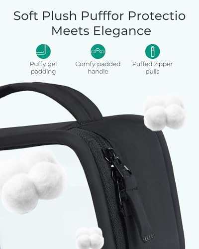 BAGSMART TSA-Approved Toiletry Bag, Large Opening Clear Makeup Bag with Handle, Quart Sized Travel Toiletry Bag, Carry-On Airline Compliant for Men and Women (Black) - Image 3