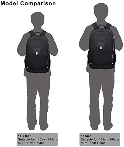 Della Gao Travel Laptop Backpack, Black Backpack for Men and Women with USB Charging Port Business Computer Back Pack (Black, 15.6 Inch) - Image 7