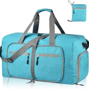 Dimayar 115L Travel Duffle Bag for Men Women - Foldable Duffel Bag with Shoes Compartment - Overnight Bags Waterproof & Tear Resistant(Mint Green)