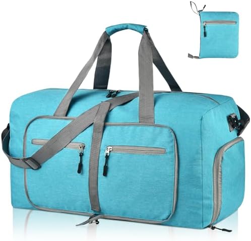 Dimayar 115L Travel Duffle Bag for Men Women - Foldable Duffel Bag with Shoes Compartment - Overnight Bags Waterproof & Tear Resistant(Mint Green)