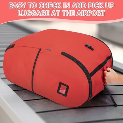Padded Car Seat Travel Bag Compatible with Doona, Infant Car Seat Travel Bag, Foldable Car Seat Stroller Gate Check Bag for Airplane (Red) - Image 8