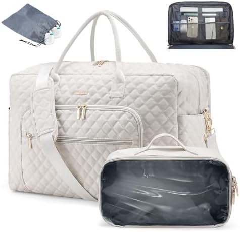 LOVEVOOK Travel Duffle Bag, Weekender Bag for Women with Toiletry Bag Carry on Overnight Bag with Laptop Compartment, Yoga Gym Bag with Wet Pocket Shoe Bag, Hospital Bag for Labor and Delivery