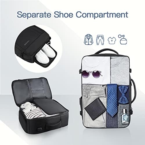 Carry On Backpack, 50L Travel Backpack, Luggage Backpack TSA Flight Approved Laptop Backpack for Men & Women, Large Expandable Bag 40L Daypack Lightweight Business Weekender Bag, Black - Image 2