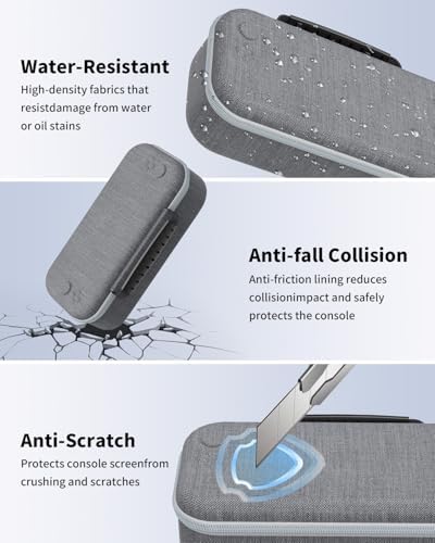 Carrying Case for Nintendo Switch 2 [7.9''] 2025 with 12 Game Card Slots, DUXICEPIN Hard Portable Travel Case Storage Bag Protective Pounch for Nintendo Switch 2 Console and Accessories (Grey) - Image 5