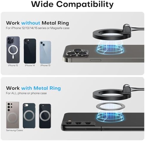 OMOTON 360°Rotating Magnetic Airplane Phone Holder Mount, for Magsafe Airplane Travel Essentials Accessories, Adjustable Foldable Universal Handsfree Phone Stand for iPhone 16 15 14 Pro Max - Image 5