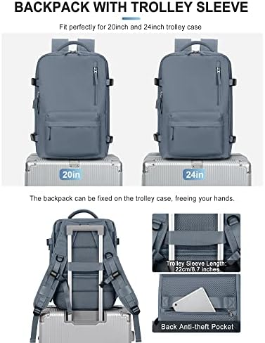 VGCUB Large Travel Backpack Bag for Women Men,Carry on Backpack,17 Inch Laptop Business Work Waterproof Backpack with Laptop Compartment,Person Item Flight Approved,Mochila de Viaje,Jewel Blue Large - Image 3
