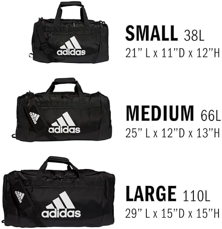 adidas Unisex Defender 4.0 Gym Duffel Bag for Men and Women, Black/White, Medium (66L) - Image 6