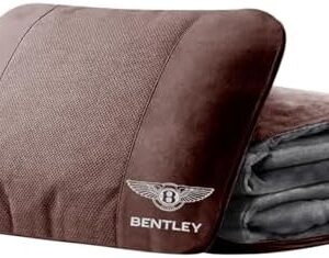Car Lumbar Support Pillow for Bentley Mulsanne EWB LWB 2016-2021 Car Pillow Car Blanket Quilt Travel Blanket Pillow 2 in 1 Car Throw Pillow Quilt Dual Purpose,Coffee