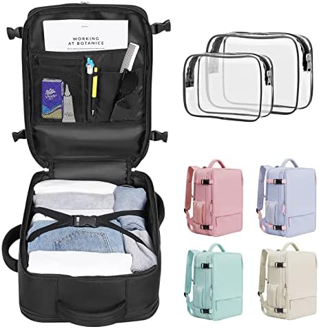 Travel Backpack For Women Men Airline Approved, Carry On Backpack, 17 inch Laptop Backpack, Waterproof Casual Outdoor Luggage Weedender Bag, Hiking Backpack(Black) - Image 9