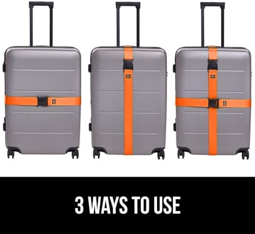 GORILLA GRIP Heavy Duty Adjustable Luggage Straps for Suitcases, Easy to Identify Travel Belt Connector Holds Suitcase Together, Extends Life of Bag, Strap Connects Two Bags, Accessories 2 Pack Orange - Image 6