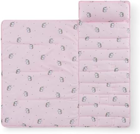Kids Sleeping Bag Nap Mat with Pillow & Blanket – 3-in-1 Machine Washable Quilted Mat for Toddlers – Portable with Handles – 20" x 50" for Daycare, Preschool, Travel, & Sleepovers - Image 6