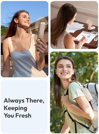 Aecooly Slim Portable Fan, Thin Handheld Fan, USB Rechargeable Mini Personal [17H Max Cooling Time], Battery Powered Small Foldable Pocket for Travel, Summer, Gifts for Women, Girls -Beige - Image 3