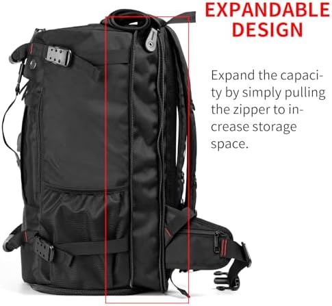 Travel Backpack Carry On Backpack Durable Convertible Duffle Bag Fit for 15.6 Inch Laptop for Men and Women hiking airplane shoes bag extendable three way uses multiple - Image 2