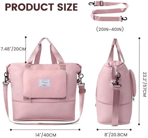 Travel Duffle Bag - Overnight Shoulder Bag for Women, Waterproof Weekender Bag Carry On Tote Bags Tote Gym Bag for Women - Image 3