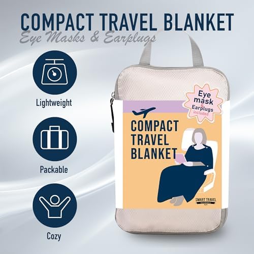 SMART TRAVEL Travel Products Cozy Warm Compact Travel Blanket Travel Blanket Airplane Compact with Bag Travel Essentials for Airplane Long Flight Essential for Woman,Men,Kids - Image 9