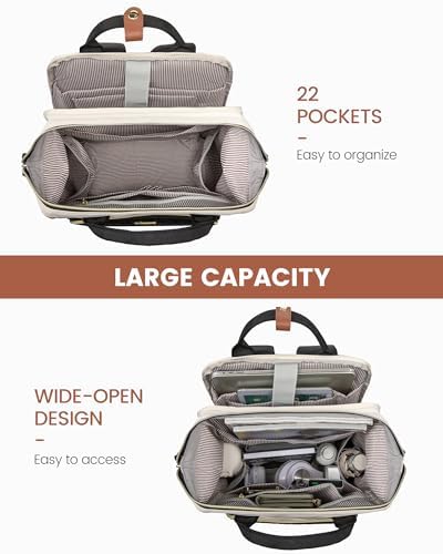 LOVEVOOK Laptop Backpack for Women, 15.6'' Waterproof Nurse Bag Teacher Work Backpack Purse for Women, Travel Computer Backpack for College Office Business Ladies - Image 3