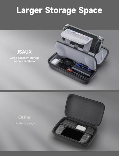 JSAUX Carrying Case Compatible with Steam Deck/ROG Ally/Switch 2, Protective Hard Shell Carry Case Built-in Charger & Docking Station Storage, Portable Travel Bag for Steam Deck OLED/ROG Ally X - Image 3