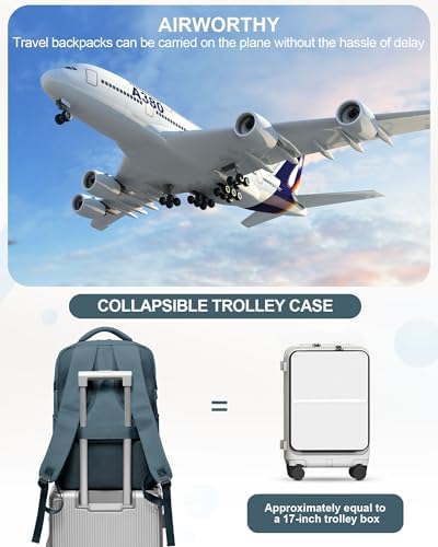 suwasp Large Travel Backpack for Women Men Airline Approved Carry On Personal Item Backpack Bag Frontier Airlines Personal Item Bag Flight Approved Luggage Backpack - Blue - Image 7