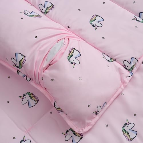 Kids Sleeping Bag Nap Mat with Pillow & Blanket – 3-in-1 Machine Washable Quilted Mat for Toddlers – Portable with Handles – 20" x 50" for Daycare, Preschool, Travel, & Sleepovers - Image 3