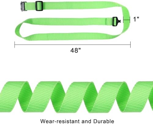 Utility Straps with Metal Quick Release Buckle, Adjustable Nylon Belt Backpack Accessories Sleeping Bag Strap for Hiking, Travel, Outdoor Sports (Green-Metal Buckle, 1" W-48 L) - Image 5