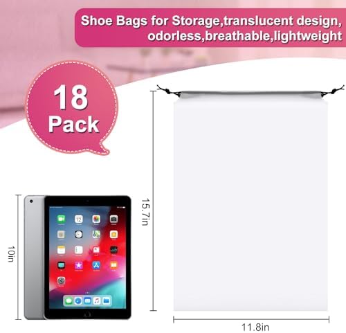 Vivinin 18 Pack Shoe Bags - 11.8in x 15.7in, Storage Bags for Packing, Travel Essentials for Men and Women - Image 2