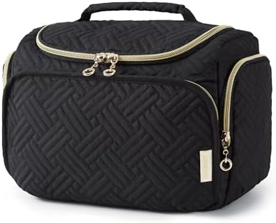 BAGSMART Travel Toiletry Bag, Large Wide-open Travel Bag for Toiletries, Makeup Cosmetic Travel Bag with Handle