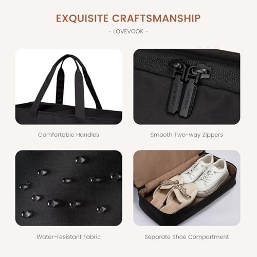 LOVEVOOK Weekender Bags for Women Travel, Large Personal Item Travel Overnight Bag, Carry on Duffle Bags with Shoe Compartment, Toiletry Bag, Wet Pocket, for Airplane, Hospital Labor Delivery - Image 4