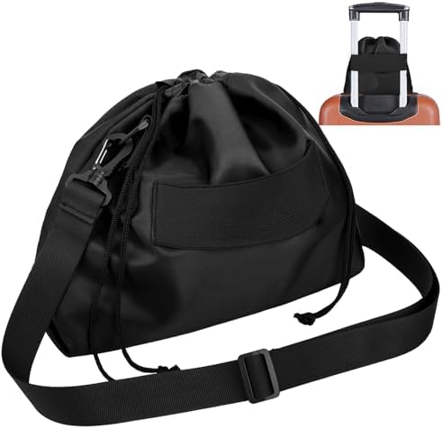 Small Travel Neck Pillow Bag for memory foam travel pillow,Luggage Travel Pillow Drawstring Bag Carrying Case with Trolley Sleeve&Adjustable Strap,Easily Attaches to Luggage,Backpacks